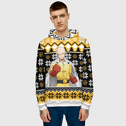 Толстовка-худи мужская One-Punch Man sweater, цвет: 3D-белый — фото 2