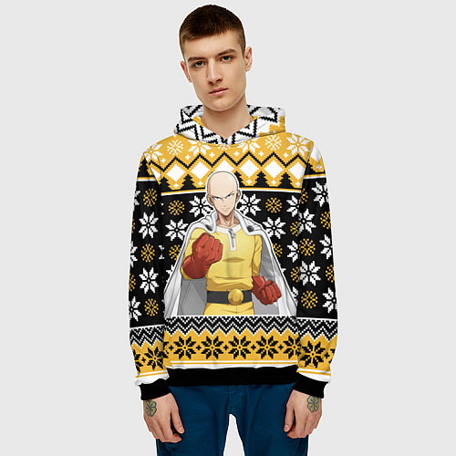 Мужская толстовка One-Punch Man sweater / 3D-Черный – фото 3