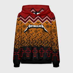 Толстовка-худи мужская Metallica christmas ugly sweater, цвет: 3D-черный