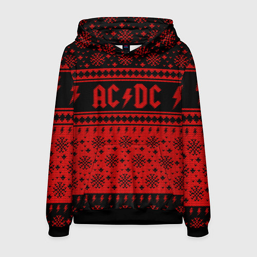 Мужская толстовка ACDC christmas sweater / 3D-Черный – фото 1