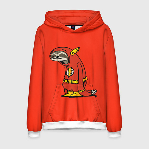 Мужская толстовка Ленивец Флэш / 3D-Белый – фото 1