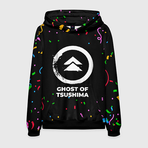 Мужская толстовка Ghost of Tsushima конфети / 3D-Черный – фото 1