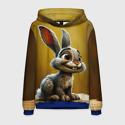 Мужская толстовка Милый зайчик / 3D-Синий – фото 1