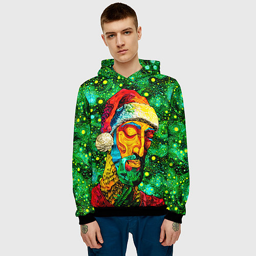 Мужская толстовка Ded Moroz: pop-art-brut-nouveau pointillism / 3D-Черный – фото 3
