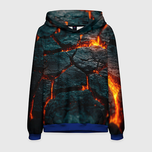 Мужская толстовка Скала и лава / 3D-Синий – фото 1