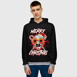 Толстовка-худи мужская Merry Christmas Terrifier, цвет: 3D-меланж — фото 2