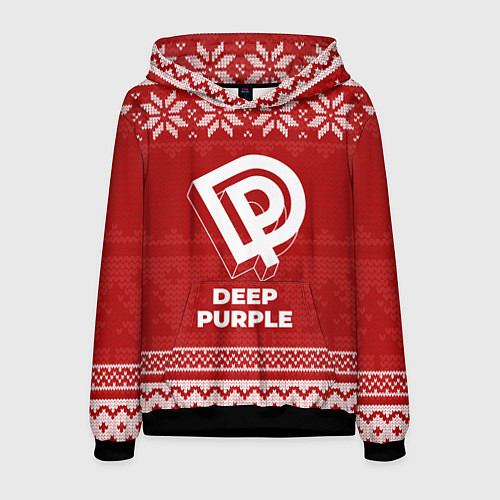 Мужская толстовка Новогодний Deep Purple / 3D-Черный – фото 1