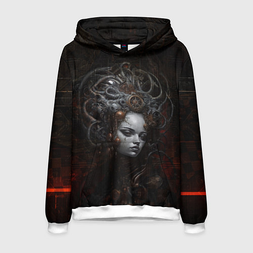 Мужская толстовка Кибернетическая жрица / 3D-Белый – фото 1