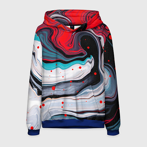 Мужская толстовка Флюид арт абстракция / 3D-Синий – фото 1