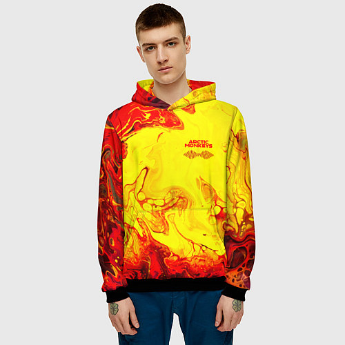 Мужская толстовка Arctic Monkeys - ядовитые подтеки / 3D-Черный – фото 3