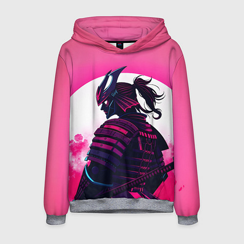 Мужская толстовка Самурай на розовом фоне / 3D-Меланж – фото 1