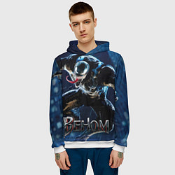 Толстовка-худи мужская Веном в прыжке, цвет: 3D-белый — фото 2