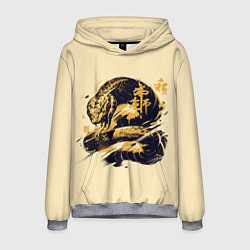 Толстовка-худи мужская Арт черной змеи, цвет: 3D-меланж
