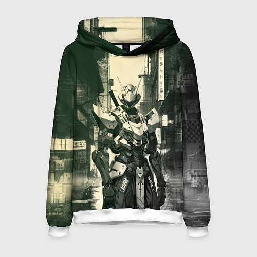 Мужская толстовка Боевой кибернетический робот / 3D-Белый – фото 1