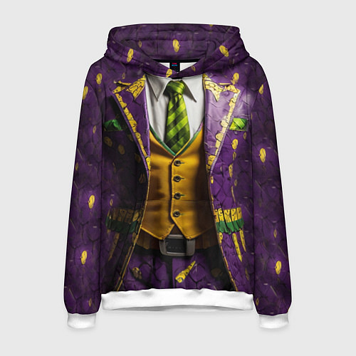 Мужская толстовка Фиолетовый костюм Джокера / 3D-Белый – фото 1