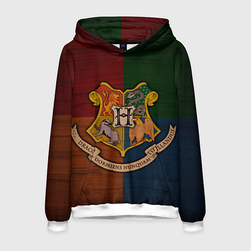 Мужская толстовка Hogwarts emblem / 3D-Белый – фото 1