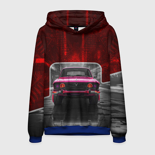 Мужская толстовка Пурпурный автомобиль / 3D-Синий – фото 1