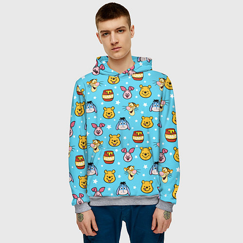 Мужская толстовка Винни Пух / 3D-Меланж – фото 3