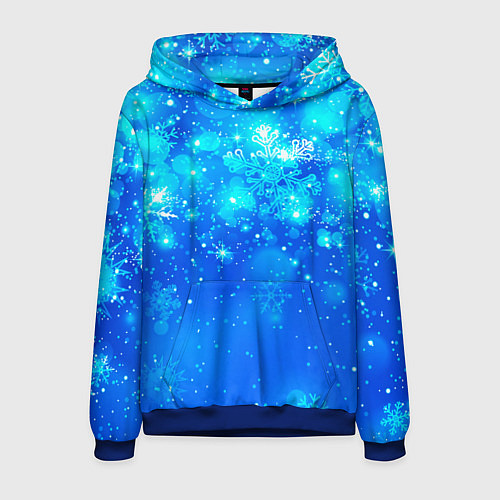 Мужская толстовка Морозное свечение / 3D-Синий – фото 1