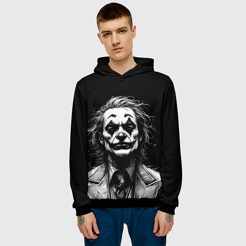 Мужская толстовка Joker - clown / 3D-Черный – фото 3
