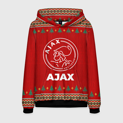 Мужская толстовка Ajax new year / 3D-Черный – фото 1