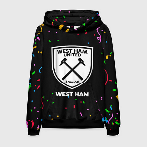 Мужская толстовка West Ham конфети / 3D-Черный – фото 1