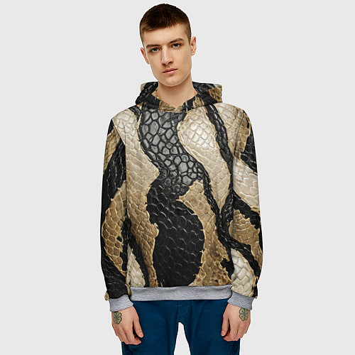 Мужская толстовка В коже рептилии / 3D-Меланж – фото 3