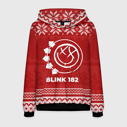 Мужская толстовка Новогодний Blink 182 / 3D-Черный – фото 1