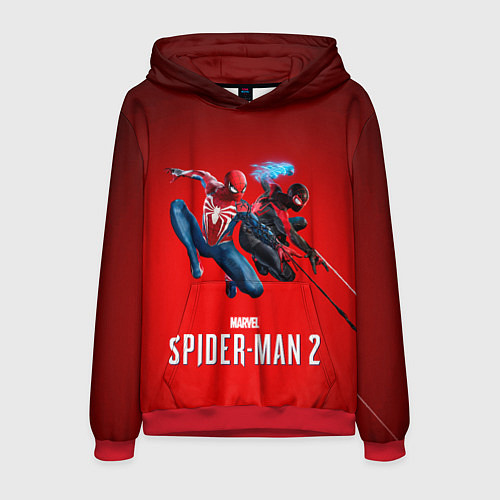 Мужская толстовка Два паука Marvel spider man 2 / 3D-Красный – фото 1