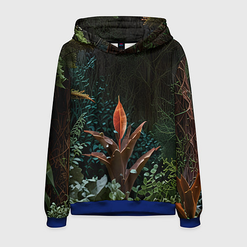 Мужская толстовка Объемные растения / 3D-Синий – фото 1