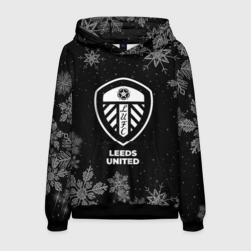 Мужская толстовка Снежный Leeds United / 3D-Черный – фото 1