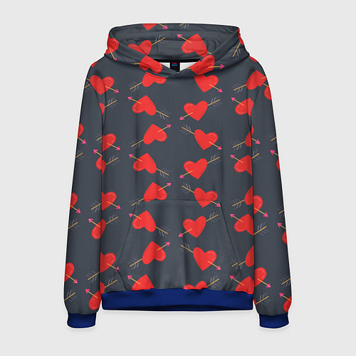 Мужская толстовка Сердце со стрелой / 3D-Синий – фото 1