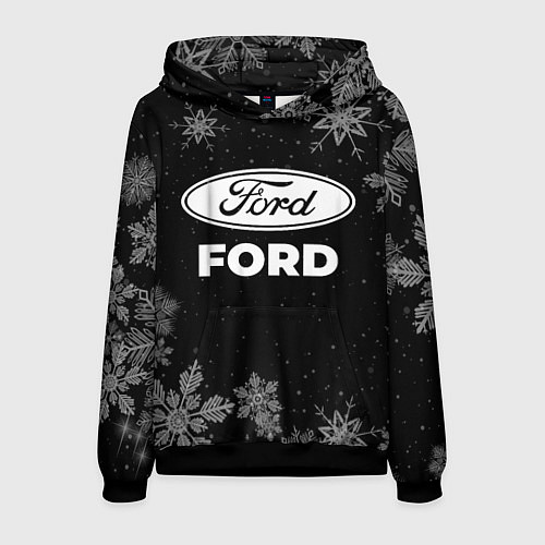 Мужская толстовка Снежный Ford / 3D-Черный – фото 1