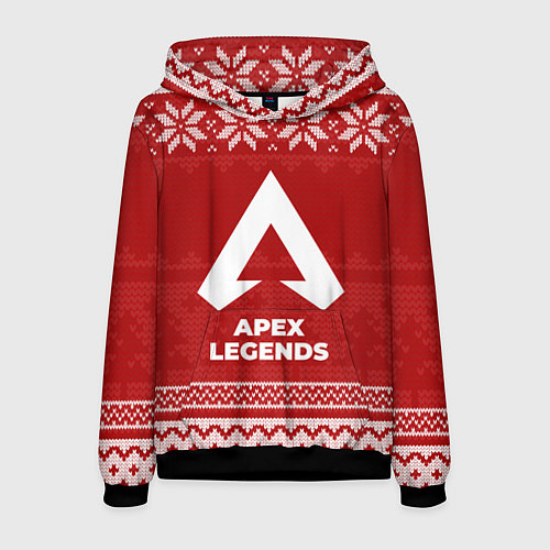 Мужская толстовка Новогодний Apex Legends / 3D-Черный – фото 1