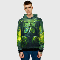 Толстовка-худи мужская Сталкерский противогаз, цвет: 3D-черный — фото 2