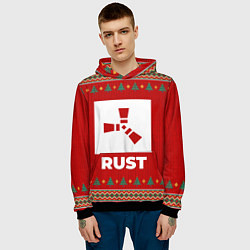 Толстовка-худи мужская Rust new year, цвет: 3D-черный — фото 2