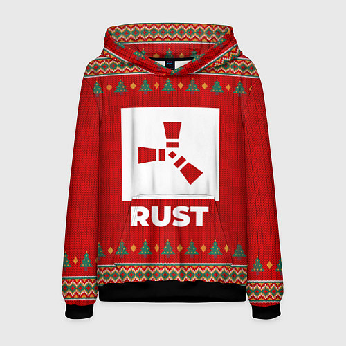 Мужская толстовка Rust new year / 3D-Черный – фото 1