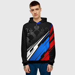 Толстовка-худи мужская Россия - абстракция, цвет: 3D-черный — фото 2