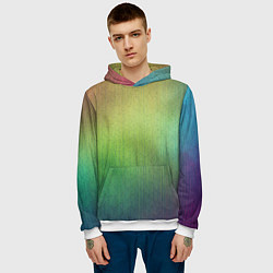 Толстовка-худи мужская Цветной металл с градиентом, цвет: 3D-белый — фото 2