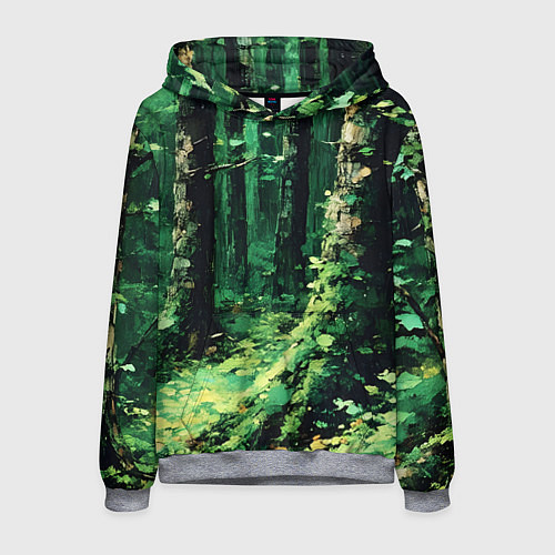 Мужская толстовка Зелёный летний лес / 3D-Меланж – фото 1