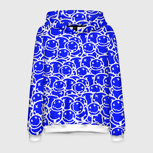Мужская толстовка Nirvana logo blue / 3D-Белый – фото 1