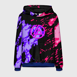 Толстовка-худи мужская Linkin park огненные краски, цвет: 3D-синий