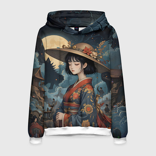 Мужская толстовка Аниме таинственная шляпка / 3D-Белый – фото 1