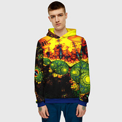 Толстовка-худи мужская Абстракция осколки, цвет: 3D-синий — фото 2