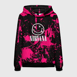 Толстовка-худи мужская Nirvana pink color, цвет: 3D-черный