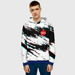 Толстовка-худи мужская Nasa glitch color, цвет: 3D-синий — фото 2