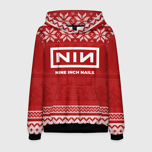 Мужская толстовка Новогодний Nine Inch Nails / 3D-Черный – фото 1