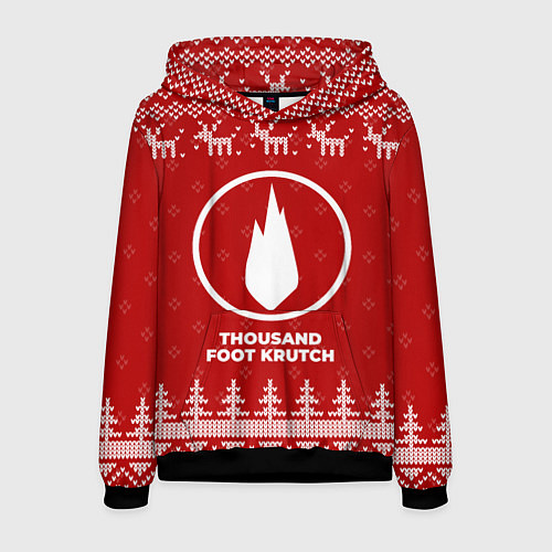 Мужская толстовка Новогодний Thousand Foot Krutch с оленями / 3D-Черный – фото 1