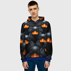 Толстовка-худи мужская Черные уточки, цвет: 3D-синий — фото 2