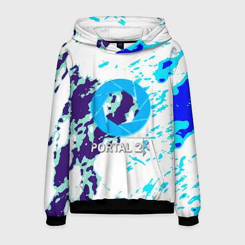 Мужская толстовка Portal краски синие / 3D-Черный – фото 1
